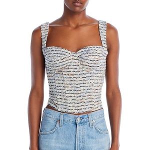 Bloomingdale’s Aqua Tweed Corset Top